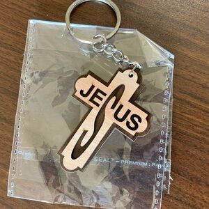 Christian gifts, Jesus wood Cross keychain